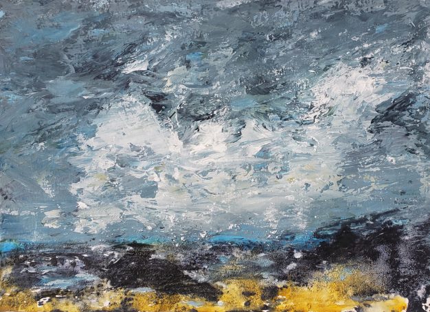 wild seascape, painting, palette knife, abstract seascape, loose artwork, stormy seas